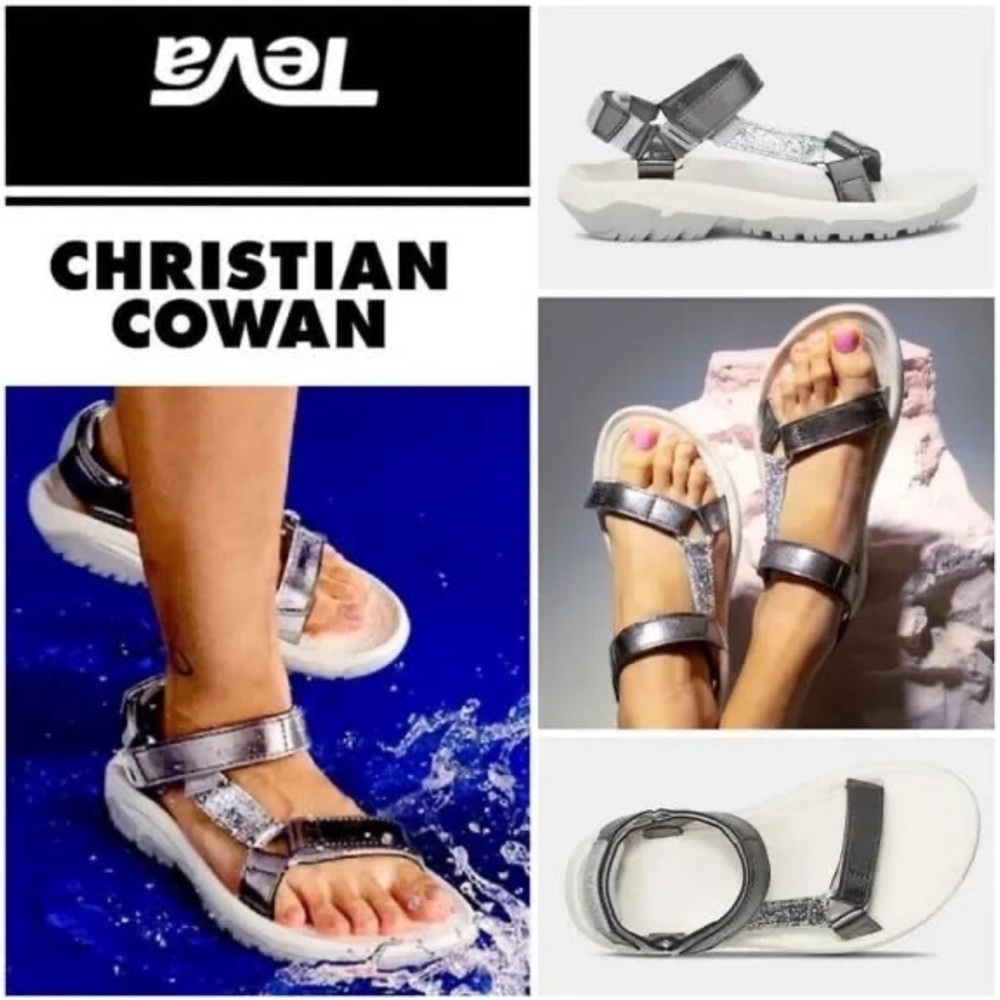 Teva X Christian Cowan Sandals Hurricane Silver XLT2 White Women's Size 9 US